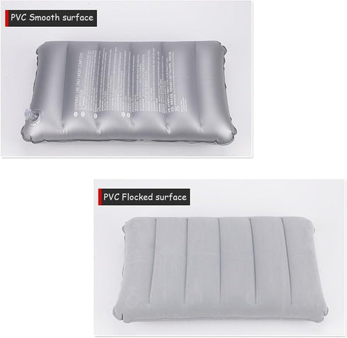 4Pack 16.5 10.5 Ultralight Inflatable Travel Pillow, Small Squared Flocked Fabric Air Pillow for Traveling, Holiday