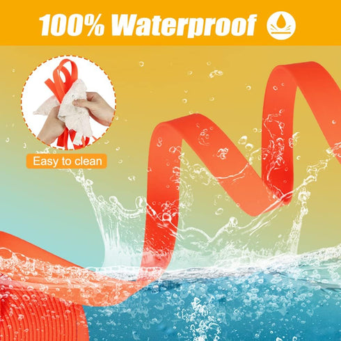Vivifying Waterproof Long Dog Leash - 20ft Orange Durable PVC for Recall Training, Hiking, Swimming, Beach