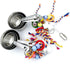 8 8 New Upgraded Metallic Pots and Multicolored Ring Toys, Pullable Stainless Steel Cups and Wooden Ring Toys for Large