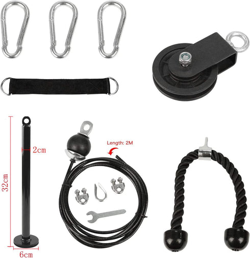 LFJ LAT Pull Down and Lift Weight Pulley System, Cable Machine Pulley Attachment for Home Gym Equipment