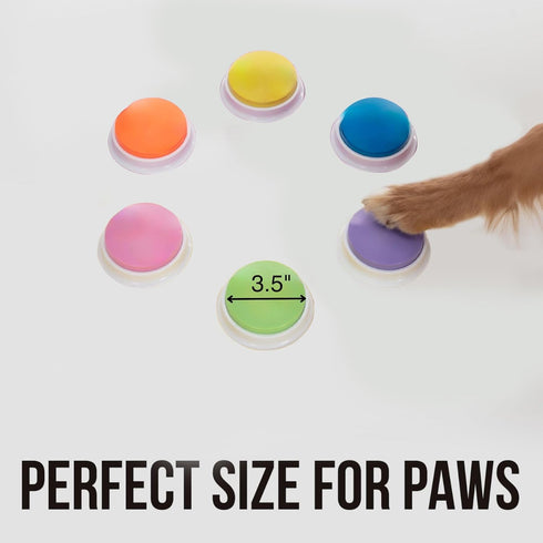 Talking Buttons for Dogs, Dog Training Push Buttons with 6 Speaking Buttons and 24 Command Stickers