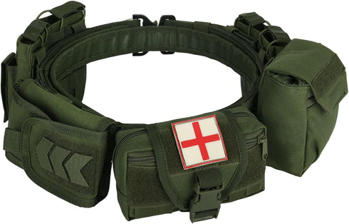 YAKEDA Tactical Duty Belt - Law Enforcement Utility Belt with 7 Pouches