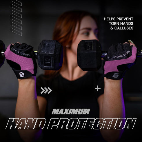 Fit Active Sports Max Grip Weight Lifting Workout Gloves for Gym Lifting, Biking, Fitness Training | Lightweight