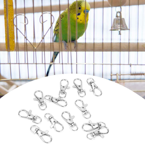 12PCS Bird Cage Lock Clips, Heavy Duty Metal Trigger 360° Swivel Snap Hook, Dog Leash Clip Hardware for Pet Cage Door