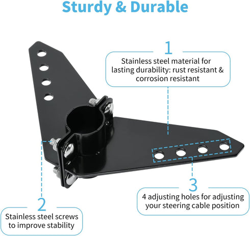 Haoguo Steering Triangle for Newport NK-180S Brushless Kayak Motor, Stainless Steel Structure, Easy Installation