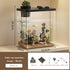 Quaziret Fish Tank Aquarium Starter Kit, Mini Desktop Rectangular Fish Tank with Pump, LED, Simulated Water Plants