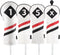 Majek Retro Golf Headcovers | White Red and Black Vintage Leather Style 1 3 5 X Driver Fairway Covers