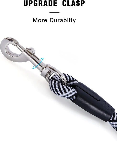 Long Dog Leash with Reflective Threads - Heavy Duty Bungee Leashes for Small, Medium & Large Dogs, 15FT to 50FT for