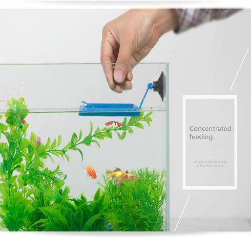 2 Pcs Fish Feeding Ring, Blue Floating Food Feeder Circle with Suction Cup for Aquarium, for Guppy, Betta, Goldfish