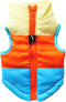 Quilted Striped Color Block Puffer Vest Coat for Small Pets, Dogs and Cats (S, Orange Blue)