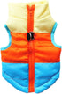 Quilted Striped Color Block Puffer Vest Coat for Small Pets, Dogs and Cats (S, Orange Blue)
