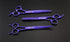 Purple Dragon 7.0 inch Rhinestone Decoration Pet Grooming Scissors - 3PCS Dog Hair Cutting & Thinning Shears Set