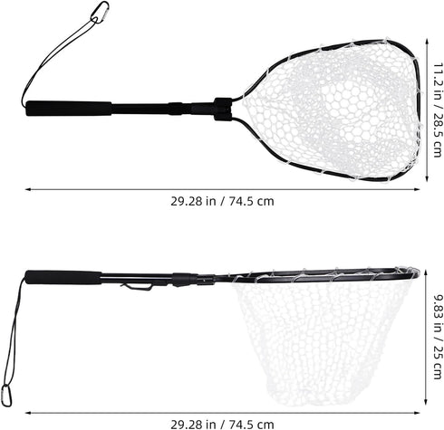 GALPADA Foldable Fishing Net for Freshwater and Saltwater Portable Lightweight Shrimp and Fish Catch Net with Silicone