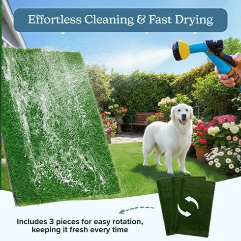 Set 18.25x14.25 Inch, 3-Layer Artificial Grass Puppy Pee Pad for Dogs and Small Pets - of Three Reusable Turf Pads