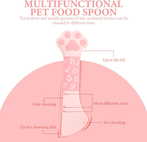 Mipcase Cat Wet Food Pet Food Can Spoon Silicone Pet Can Opener Universal Silicone Can Covers Mini Spatula Can Opener Pet Accessory for Pet Cat Dog Feeding Can Wet Food Storage Cat Food Dispenser