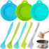 8 PACK Can Lids - Pet Food Can Cover and Food Mixing Spoons, Fits Most Standard Size Dog and Cat Cans