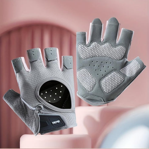 CXQRR Women Anti-Slip Breathable Fingerless Work Out Gloves for Gym Lifting Weightlifting Exercise