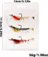 QIANGAN 3 Pcs Soft Silicone Artificial Bait Luminous Fake Shrimp Fishing Accessories with Bead Swivels Hook for Fishing