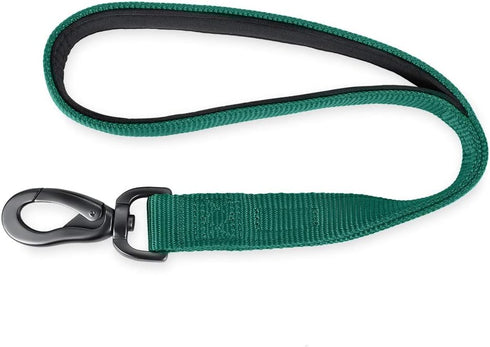 Hyhug Nylon Short Dog Leash with Soft Padded Handle, Durable Heavy Duty for Anti-Pulling Dog Training (18 Inches, Dark