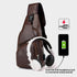 Generic Backpack, Crossbody Bag Leather Sling Bag Shoulder Leather Crossbody Sling Bag with USB Charge Port