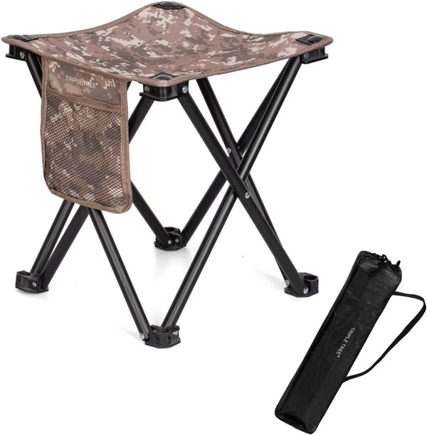 TRIPLE TREE 1 Pack Camping Stool, 13.8 Inch Camouflage Portable Folding Stool