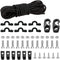Kayak Deck Rigging Kit - 8 Feet Bungee Cord with Hooks, Tie Down Pad Eye, and 6 J-Hooks for Canoe Accessory