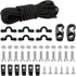 Kayak Deck Rigging Kit - 8 Feet Bungee Cord with Hooks, Tie Down Pad Eye, and 6 J-Hooks for Canoe Accessory