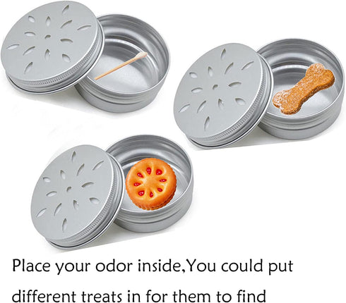 Dog Scent Work Tins 6 Pack, Dog Nose Work Training Box Containers (Drip-C)