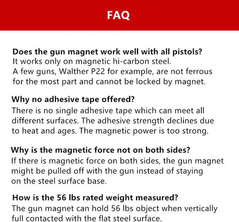 Gun Magnet 56lbs Rated Magnetic Gun Mount, Anti Scratch Rubber Coated Holder for Rifle Pistol Magazines