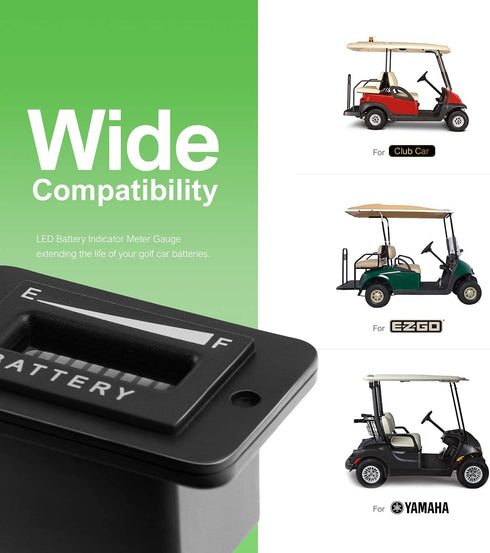 HUSUKU 48V LED Battery Indicator, 48 Volt Battery Meter, Digital Voltmeter for Golf Cart Club Car EZGO Yamaha