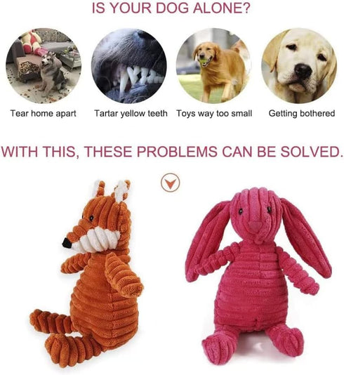 MEETCARE Plush Dog Toys for Small Medium Dogs - Interactive Squeaky Sound Toy, Soft & Comfortable (Deer)