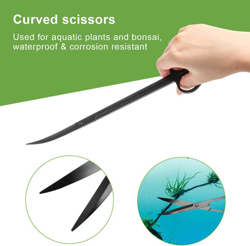 Quarium Aquascape Tools Kits, 4 in 1 Anti-Rust Aquatic Plant Tool Set, Stainless Steel Tweezers Scissors Spatula