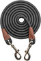 Tie Out Rope Dog Leash, Heavy Duty Nylon Check Cord for Medium Large Dogs, Indoor/Outdoor, Black, 3/8" x 10ft