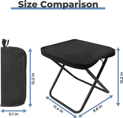 YFFFOVSSS 1.4Lbs 220Lbs Portable Folding Camping Stool - Ultra Lightweight, Heavy Duty, Reinforced Steel Frame, Quick
