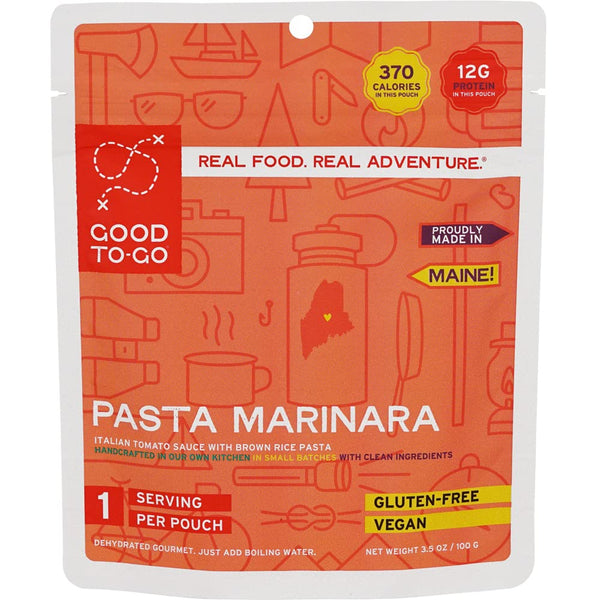 GOOD TO-GO Pasta Marinara (Single Serving) |Camping & Backpacking Food | Just