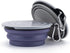SLSON 2 Pack Collapsible Dog Bowls with Cover Lids, Portable Travel Bowls for Pets (Taro Purple, Gray)