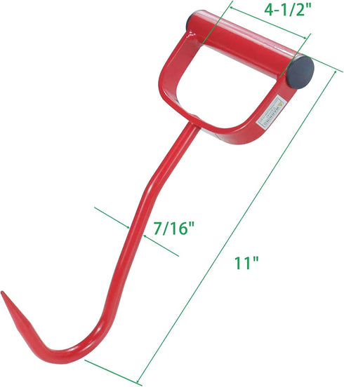 2 Pack Sturdy 11" Red Hay Hook, Durable Replacement for Farmex/Speeco 47010500 Hay Hook