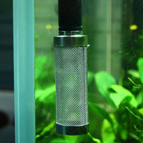 2Pcs Aquarium Fish/Shrimp Mesh Net Filter Guard, Stainless Steel Pre-filter Cover for Fish Tank (15mm ID)