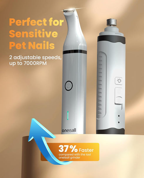 Trimmer 3 1 2 oneisall Dog Nail Grinder and Paw Kit in Quiet Rechargeable Electric Pet Nail Grinder with LED Lights
