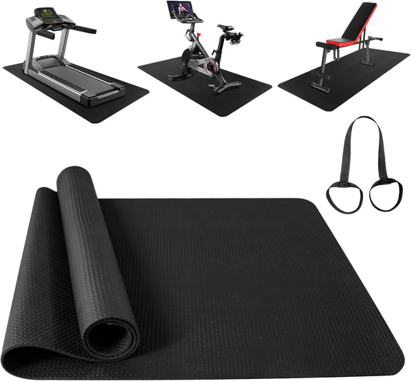 SLIPEXSAFE Treadmill Mat,Bike Mat,Stationary Bike Mat,Foldable Treadmill Mat for Hardwood Floors,Under Exercise Bike