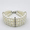 Fancy 3 Row Pearls Diamond Dog Necklace - Bling Rhinestones Jewelry for Small Dogs, Neck Size: 10"-12"