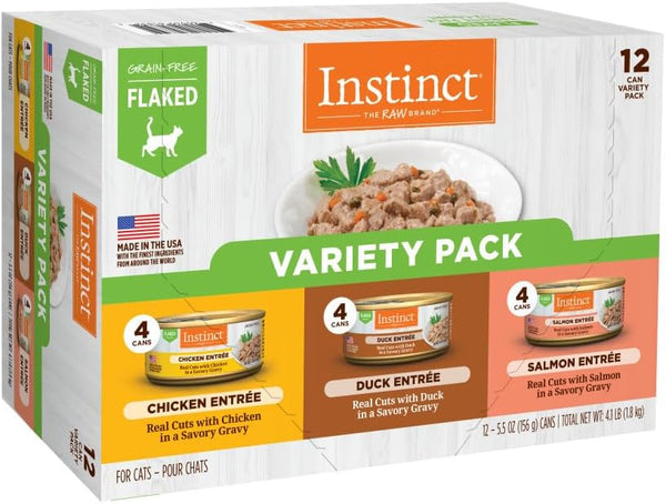 Instinct Flaked Variety Pack Wet Cat Food - 5.5 Oz, 12 Pack