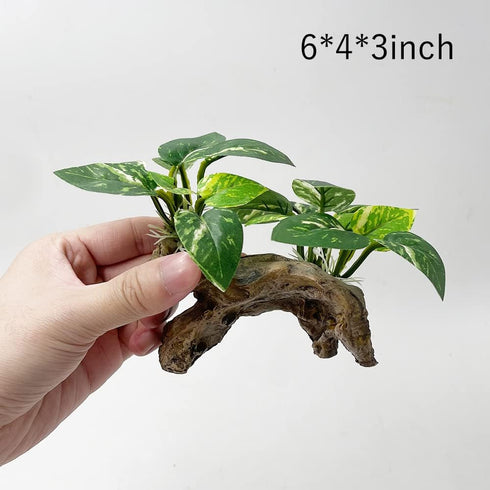 Smoothedo-Pets Fish Tank Decorations Aquarium Decor Ornaments Betta Silk Leaf pad Hammock Artifical Driftwood cave Goldfish Bowl Accessories (Type-C) by Smoothedo-Pets