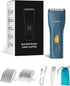 Prowerful Home Professional Dog Grooming Kit Clipper, Low Noise USB Rechargeable, Gifts for Dog and Cat, Green, TS006