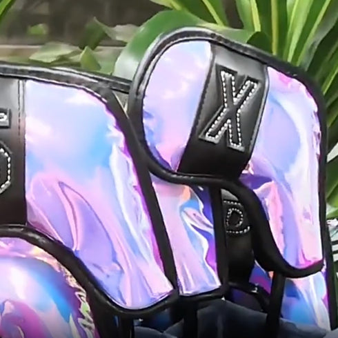 10pcs BESPORTBLE Golf Club Covers TPU Iridescent Driver and Iron Putter Covers with Black Trim Golf Accessories