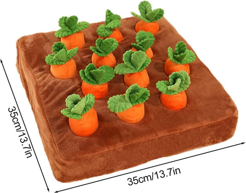 Generic 2 1 Carrot Snuffle Mat for Dogs, Novelty Dog Puzzle Toys Sniff Mat, Interactive Carrot Plush Dog Toys