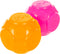 goDog 2-Pack Silent Squeak Ball Dog Toy Set - For Light to Moderate Chewers, Orange/Pink