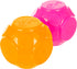 goDog 2-Pack Silent Squeak Ball Dog Toy Set - For Light to Moderate Chewers, Orange/Pink