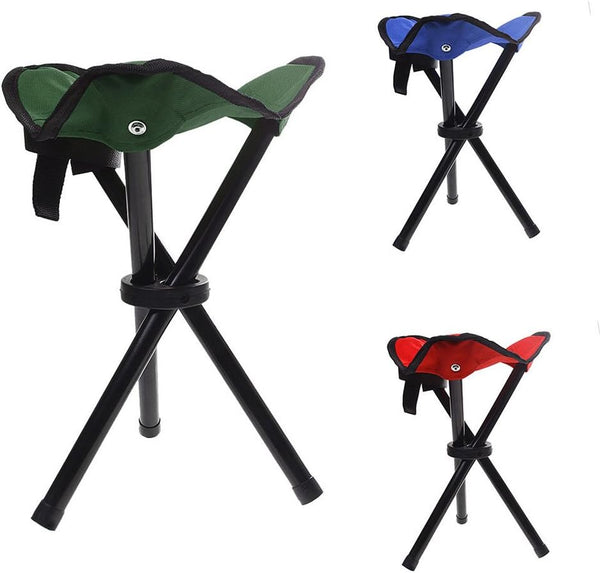 shlutesoy Lightweight Outdoor Folding Chair Portable Three-Legged Stool Outdoor Fishing Stool Mini Casual