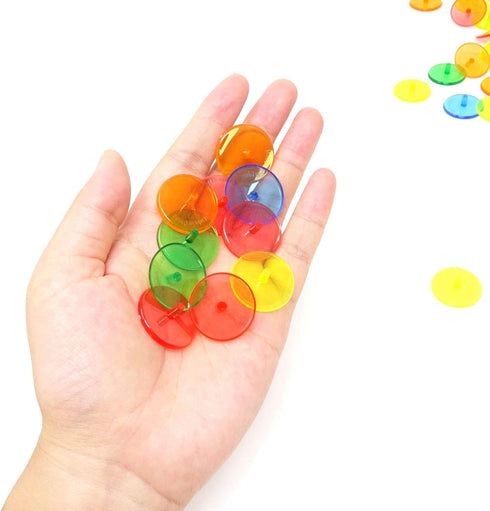 Honbay 100PCS Plastic Round Transparent Golf Ball Position Markers, 5 Color, 24mm for Golf and Baseball